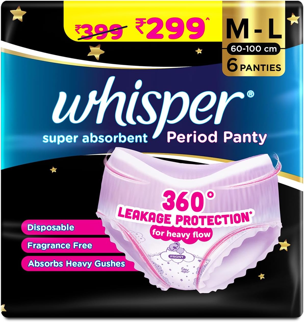 Whisper Bindazzz Night Period Panty