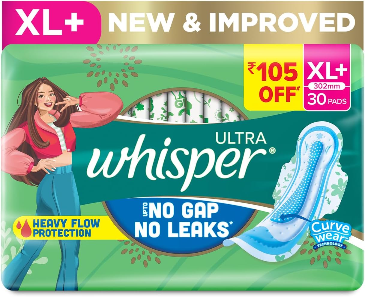 Whisper Ultra Clean Sanitary Pads - 30 Pieces
